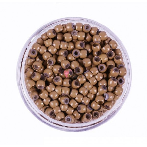 Inele Micronano Rings cu silicon pentru extensii de par 100 bucati Blond Inchis NRG09
